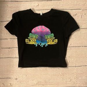 Y2K Trippy Mushroom Crop Top